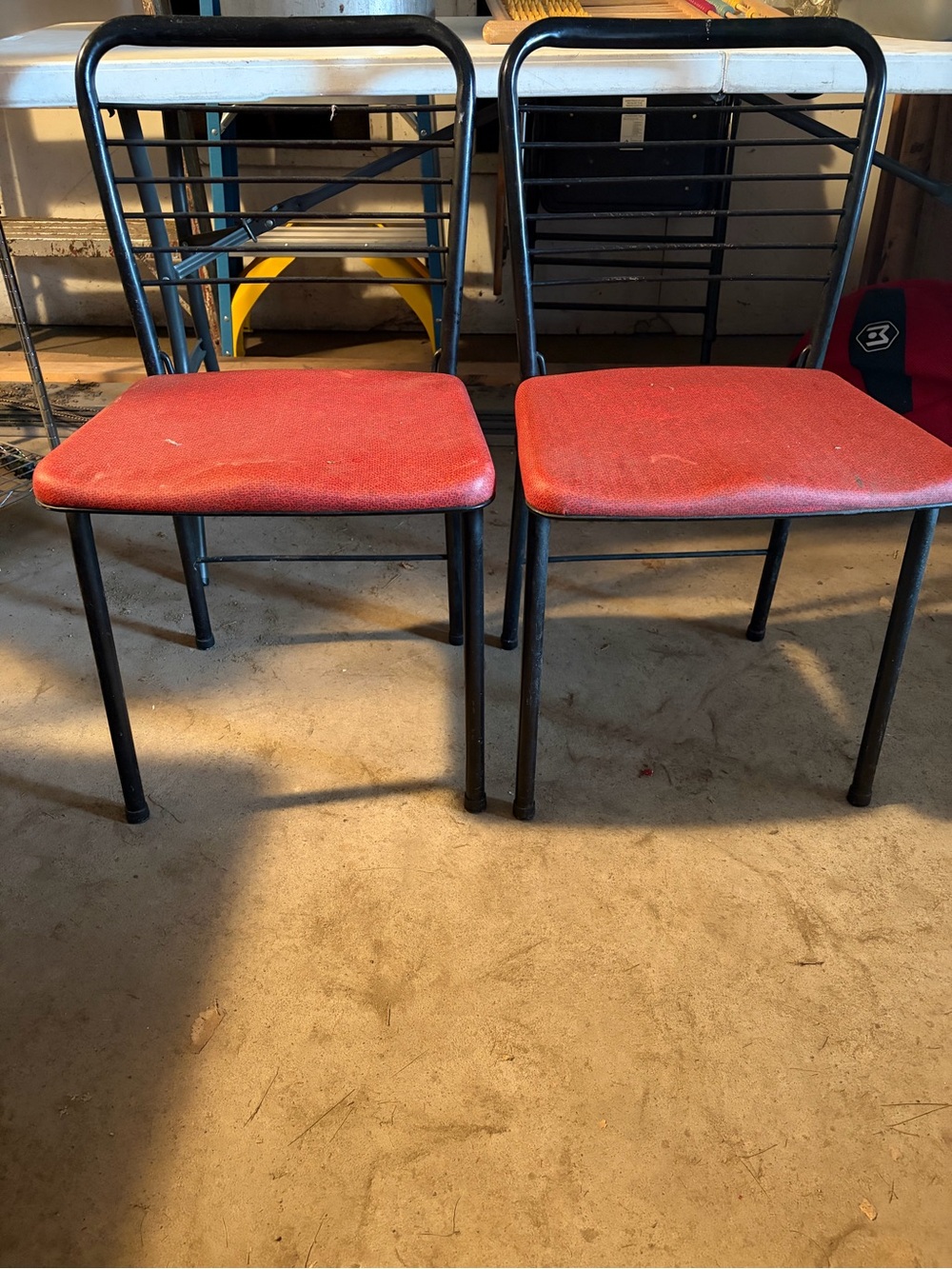 Hamilton Vintage Red Padded Metal Dining Chairs - Set of 2